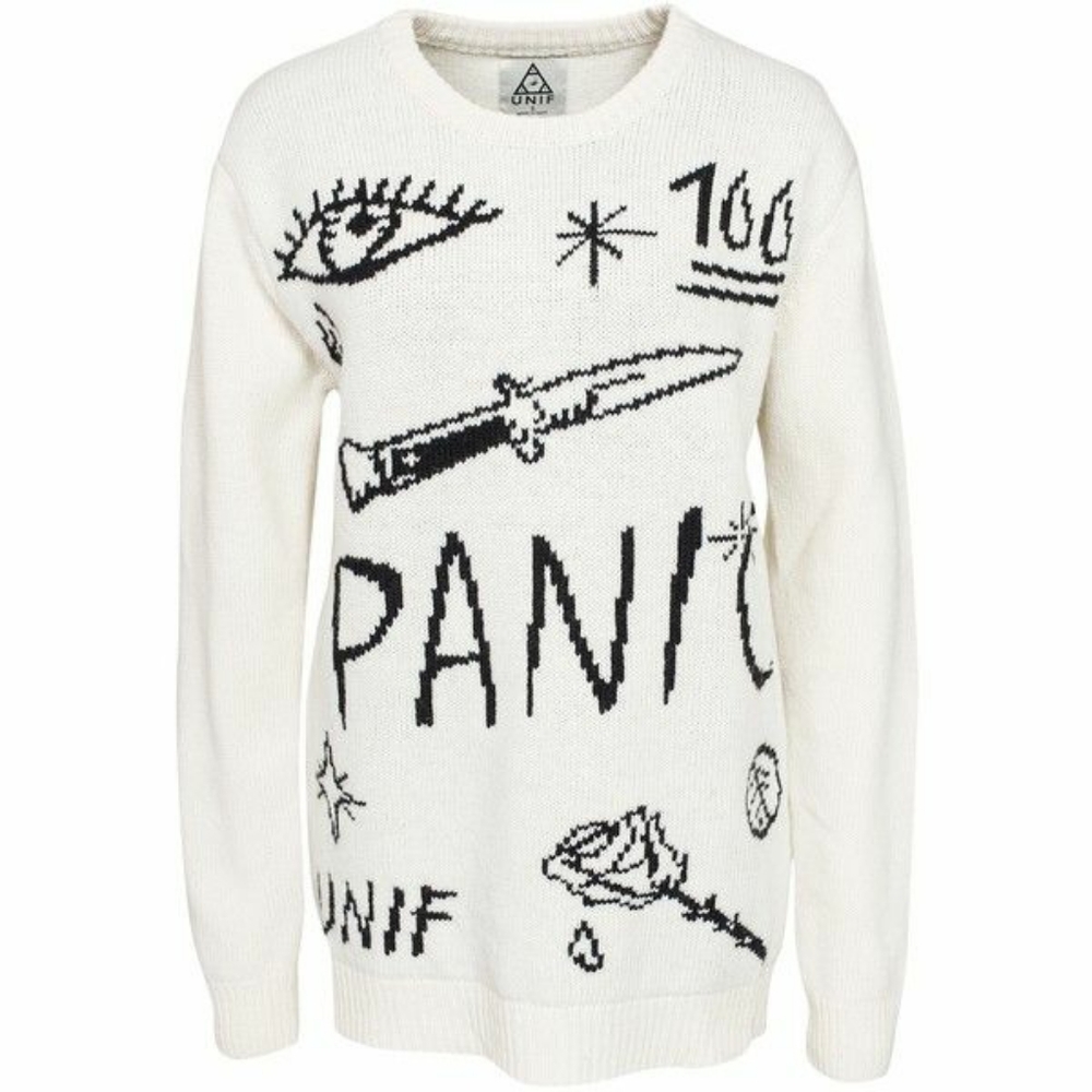 Unif No WiFi Large Unisex Cream Sweater NWOT 🖤